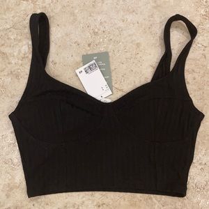 H&M black crop top (s)